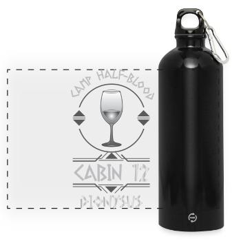 Cabin #12 in Camp Half Blood, Child of Dionysus - Panoramic Drinks Bottle with Carabiner 750 ml - black - Front