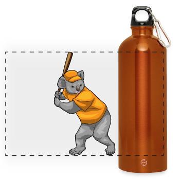 Batte de baseball Koala - Gourde panoramique avec mousqueton 750 ml - orange - Devant