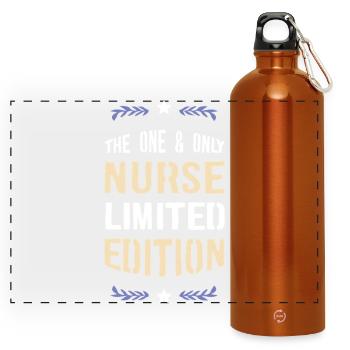 Krankenschwester Limitierte Edition - Panorama Trinkflasche mit Karabiner 750 ml - Orange - Vorne