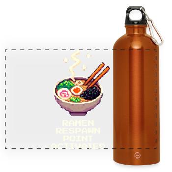 Réapparition de ramen activée | Humour de Ramen Bowl - Gourde panoramique avec mousqueton 750 ml - orange - Devant