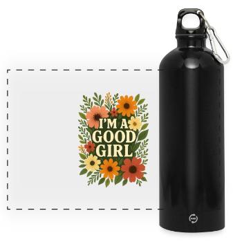 I’m a Good Girl" - pour les femmes fortes et charmantes ! - Gourde panoramique avec mousqueton 750 ml - noir - Devant