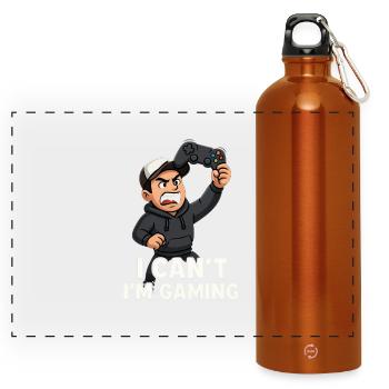 I Cant m Gaming - Panoramic Drinks Bottle with Carabiner 750 ml - burnt orange - Front