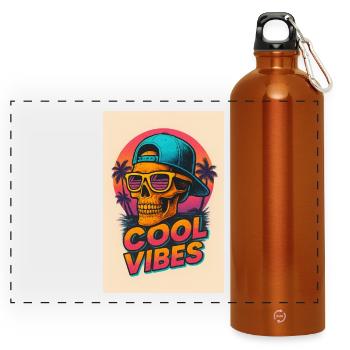 Neon Skull Tropical Vibes - Panoramic Drinks Bottle with Carabiner 750 ml - burnt orange - Front