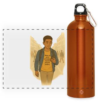 Self-confident participation - Panoramic Drinks Bottle with Carabiner 750 ml - burnt orange - Front