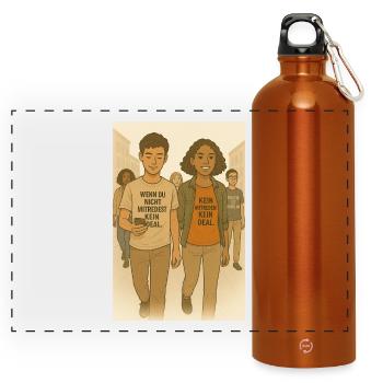 Have your say - Panoramic Drinks Bottle with Carabiner 750 ml - burnt orange - Front