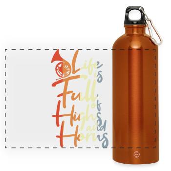Life Is Full of Highs and Horns - Panorama Trinkflasche mit Karabiner 750 ml - Orange - Vorne