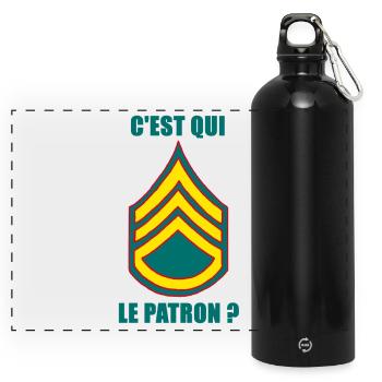 Who's the ? - Panoramic Drinks Bottle with Carabiner 750 ml - black - Front