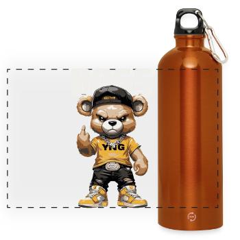 BAAS Bear - Streetwear Teddy Beer Design - Panoramic Drinks Bottle with Carabiner 750 ml - burnt orange - Front