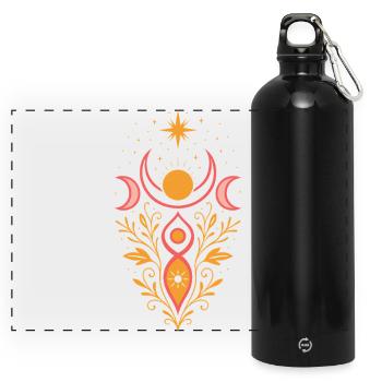 Déesse du solstice d’été, déesse du soleil - Pagan & Wicca - Gourde panoramique avec mousqueton 750 ml - noir - Devant