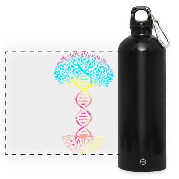 Strukturformel Molekül - Panorama Trinkflasche mit Karabiner 750 ml - Schwarz - Vorne