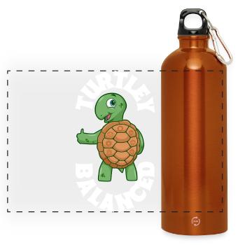 Équilibre Tortue - Chakra - Gourde panoramique avec mousqueton 750 ml - orange - Devant