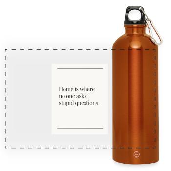 Zuhause Keine Fragen - Panorama Trinkflasche mit Karabiner 750 ml - Orange - Vorne