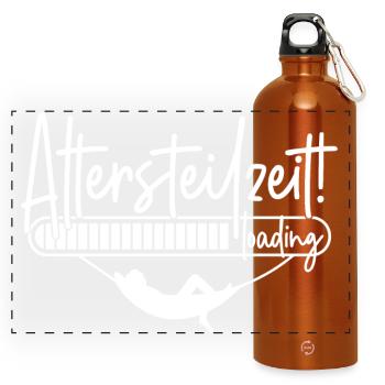 Altersteilzeit loading Ladebalken Hängematte ATZ - Panorama Trinkflasche mit Karabiner 750 ml - Orange - Vorne