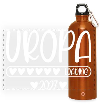 Uropa 2027 loading - Panorama Trinkflasche mit Karabiner 750 ml - Orange - Vorne