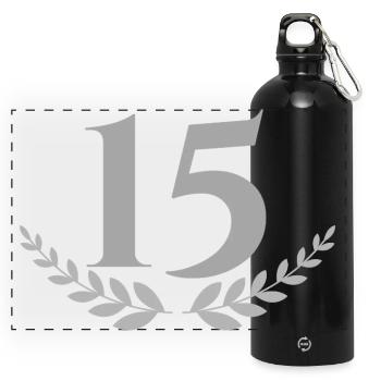 15 - Panoramic Drinks Bottle with Carabiner 750 ml - black - Front