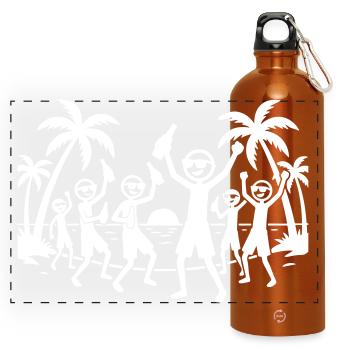 Équipe de la fête de vacances à la plage - Gourde panoramique avec mousqueton 750 ml - orange - Devant