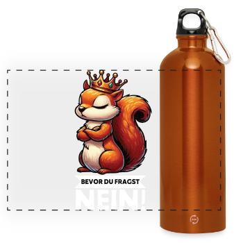 Bevor Du Fragst Eichhörnchen Eichhorn Nagetiere - Panorama Trinkflasche mit Karabiner 750 ml - Orange - Vorne