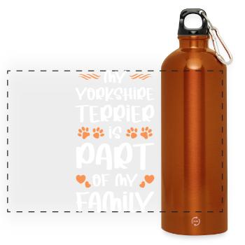 Mon membre de la famille Yorkshire Terrier - Gourde panoramique avec mousqueton 750 ml - orange - Devant