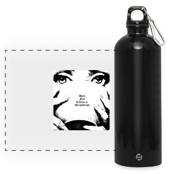 Lustig - Panorama Trinkflasche mit Karabiner 750 ml - Schwarz - Vorne