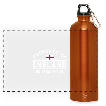 England Flag Southampton - Panoramic Drinks Bottle with Carabiner 750 ml - burnt orange - Front