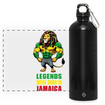 Musique reggae jamaïcaine - Gourde panoramique avec mousqueton 750 ml - noir - Devant