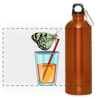 Butterfly Juice - Panoramic Drinks Bottle with Carabiner 750 ml - burnt orange - Front