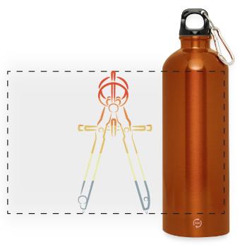 Zirkel Vintage Look - Panorama Trinkflasche mit Karabiner 750 ml - Orange - Vorne
