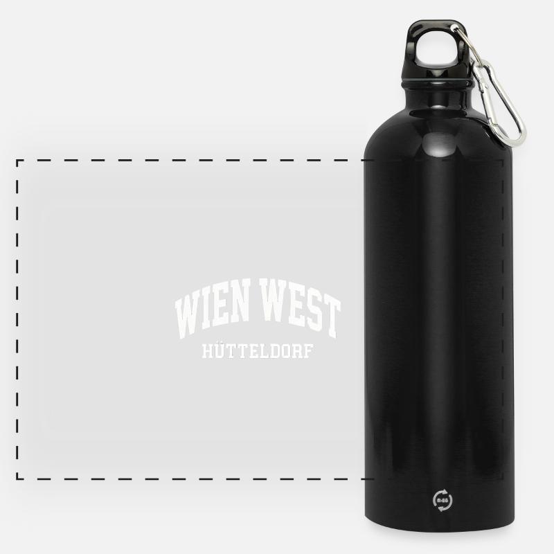 Vienna West Hütteldorf - Panoramic Drinks Bottle with Carabiner 750 ml - black