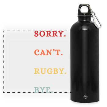 Désolé, je ne peux pas jouer au rugby, au revoir - Gourde panoramique avec mousqueton 750 ml - noir - Devant