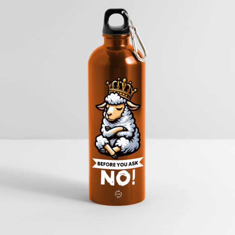 Before You Ask Schaf Schafe Schäfer Schafhalter  Panorama Trinkflasche mit Karabiner 750 ml