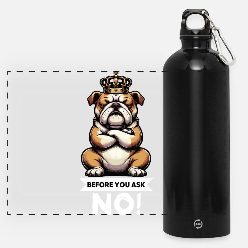 Avant que vous ne demandiez les bully bully du bouledogue anglais - Gourde panoramique avec mousqueton 750 ml - noir