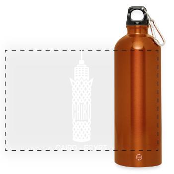 Cairo, Egypt Al Qahirah Tour Tourists Egyptians - Panoramic Drinks Bottle with Carabiner 750 ml - burnt orange - Front