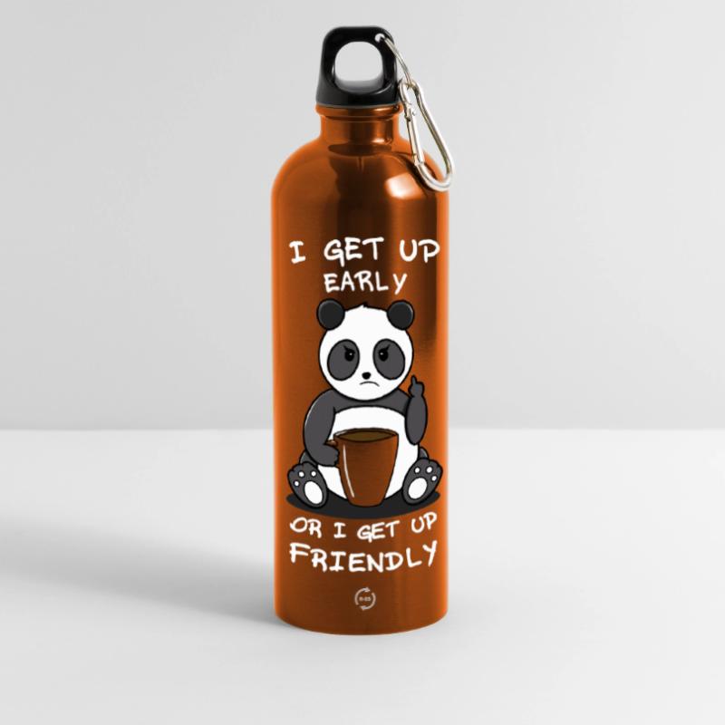 Früh oder freundlich Panorama Trinkflasche mit Karabiner 750 ml