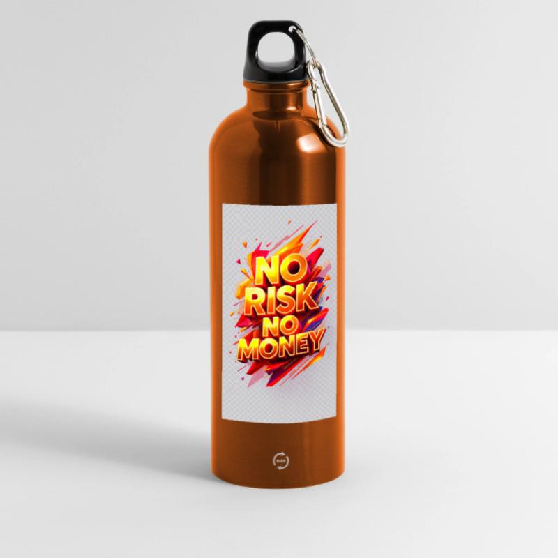 Pas de Risque Pas d’Argent Gourde panoramique avec mousqueton 750 ml
