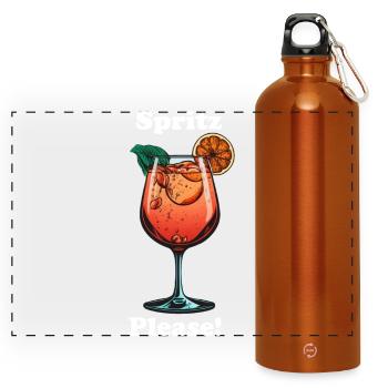 Spritz Please! - Panorama Trinkflasche mit Karabiner 750 ml - Orange - Vorne