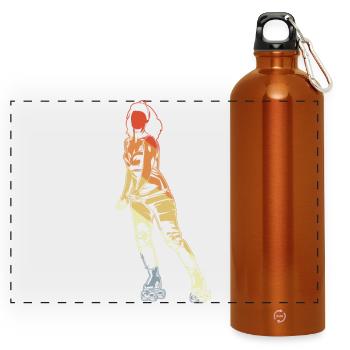 Roller skater - Panoramic Drinks Bottle with Carabiner 750 ml - burnt orange - Front