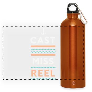Missed cast reel - Panoramic Drinks Bottle with Carabiner 750 ml - burnt orange - Front
