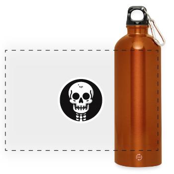 Skeleton Halloween - Panoramic Drinks Bottle with Carabiner 750 ml - burnt orange - Front