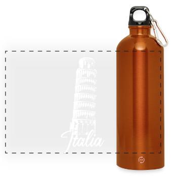 Italien schiefer turm von pisa Illustration Symbol - Panorama Trinkflasche mit Karabiner 750 ml - Orange - Vorne