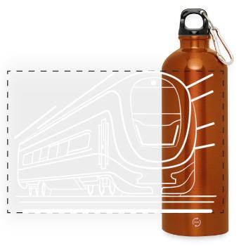 Zug Comic Look - Panorama Trinkflasche mit Karabiner 750 ml - Orange - Vorne