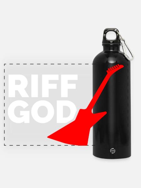 Riff God - Panorama Trinkflasche mit Karabiner 750 ml - Schwarz