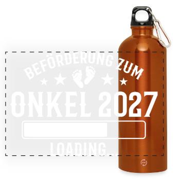Annonce de grossesse de l’oncle enceinte 2027 - Gourde panoramique avec mousqueton 750 ml - orange - Devant