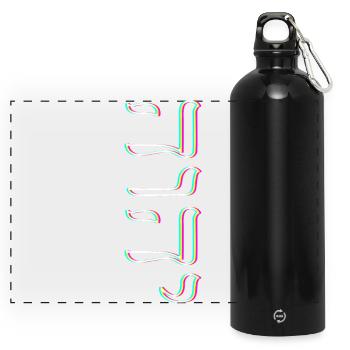 Yeshua Jude Jüdisch Judentum YHWH - Panorama Trinkflasche mit Karabiner 750 ml - Schwarz - Vorne