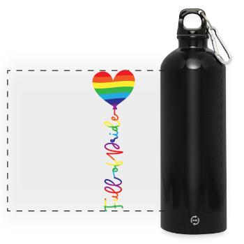 Voller Stolz - Panorama Trinkflasche mit Karabiner 750 ml - Schwarz - Vorne