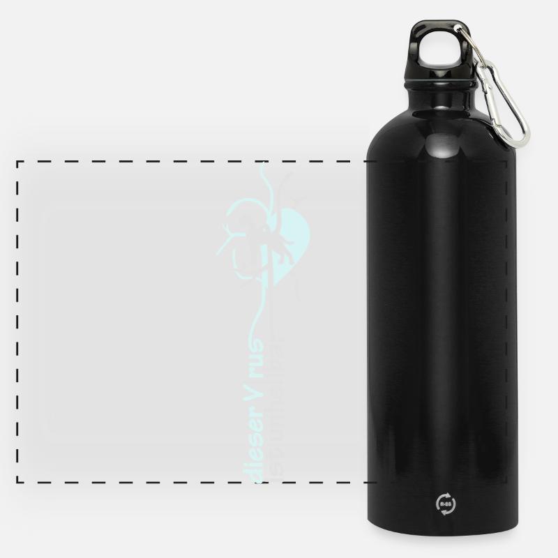 Dogg virus narrow - Panoramic Drinks Bottle with Carabiner 750 ml - black