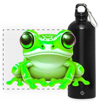 Frosch - Panorama Trinkflasche mit Karabiner 750 ml - Schwarz - Vorne