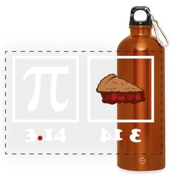 Pi Day Pie - Panoramic Drinks Bottle with Carabiner 750 ml - burnt orange - Front
