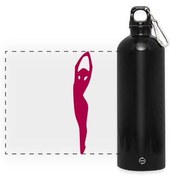 Dancing Dance - Panoramic Drinks Bottle with Carabiner 750 ml - black - Front