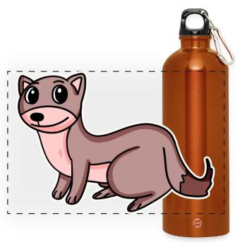 Motif de belette - Gourde panoramique avec mousqueton 750 ml - orange - Devant