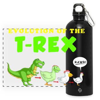 dinosaure - Gourde panoramique avec mousqueton 750 ml - noir - Devant
